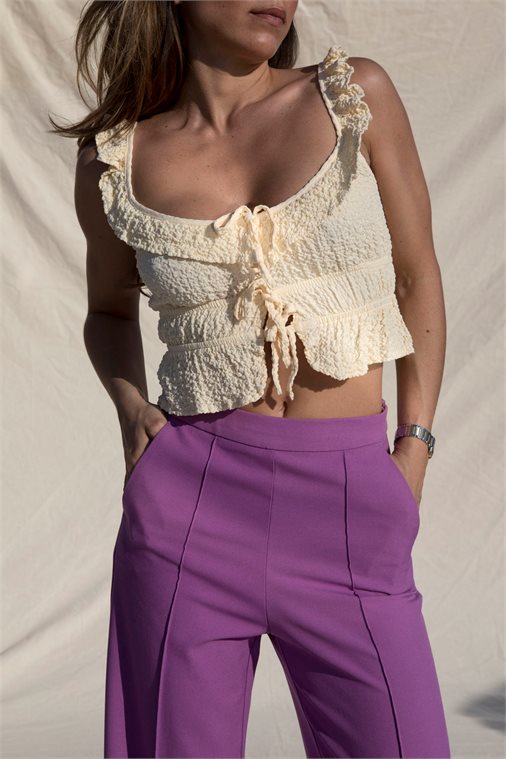CROPPED TOP WITH RUFFLES