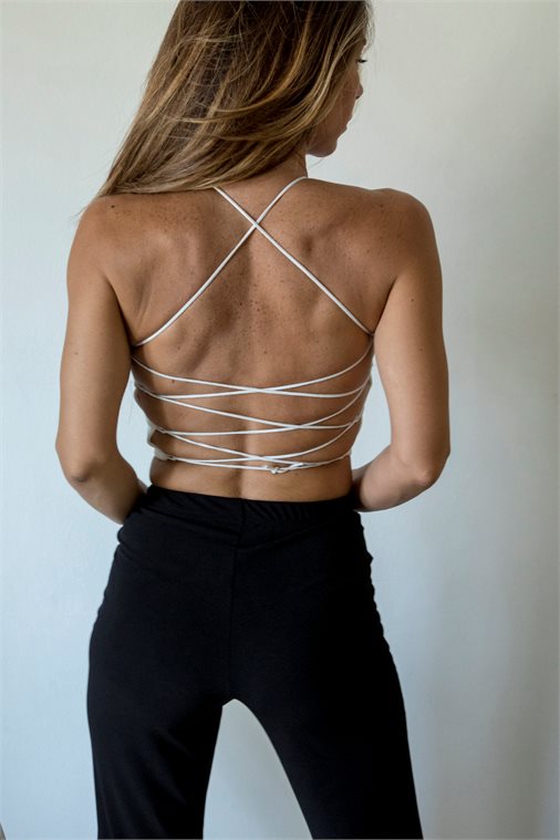 BACKLESS CROPPED TOP WITH STRAPS